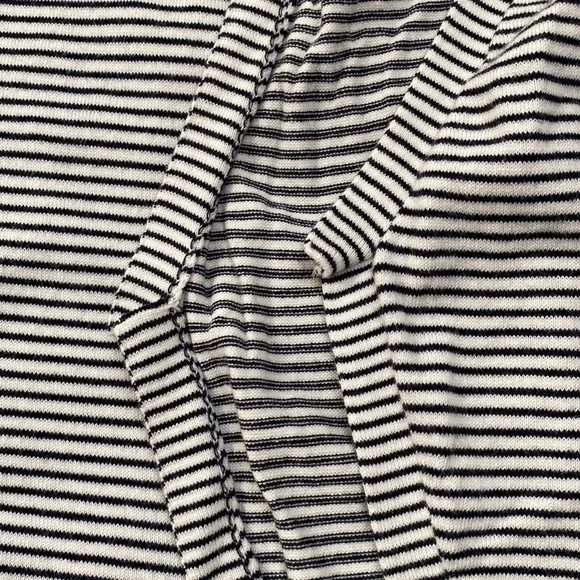 Loft Open Hooded Striped Cardigan 💗 White & Black - Picture 10 of 16